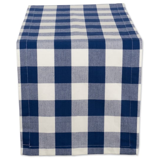 DII® 72" Buffalo Check Table Runner in Navy Blue/White | 14" x 72" | Michaels®